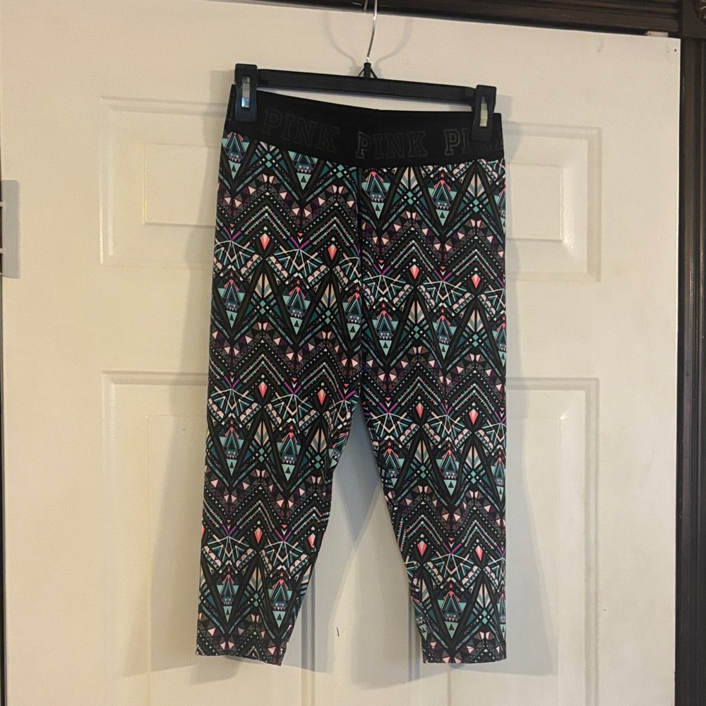 PINK Victoria's Secret Kids Geometric Leggings - Black, Pink, Blue